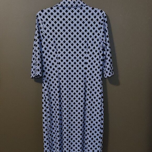 Jude Connally Black/White Geometric Collared Dress SIZE MEDIUM - Picture 4 of 7